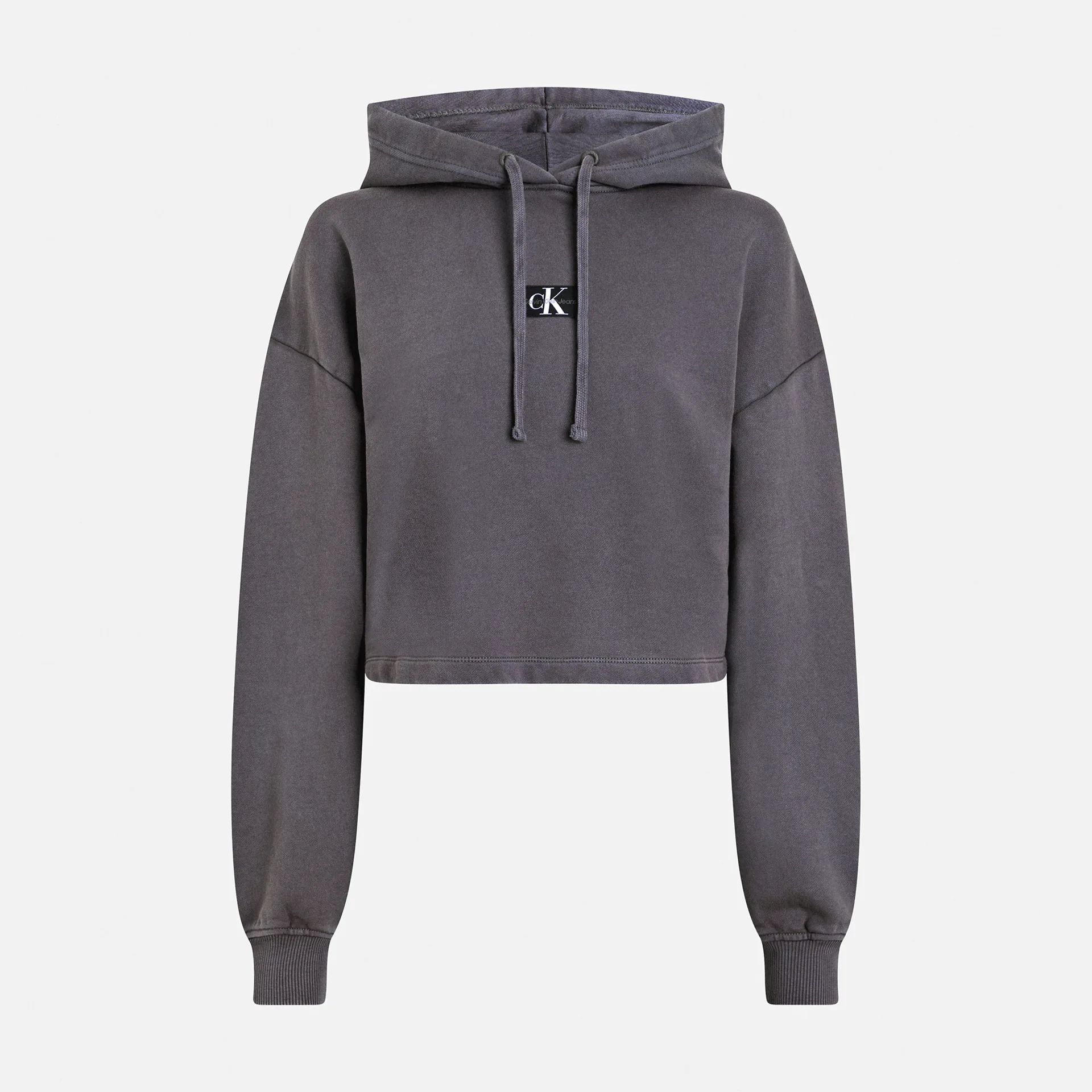 Calvin Klein Jeans Woven Label Hoodie Washed Black